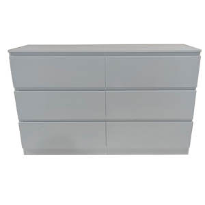 خزانة تخزين مخصصة خزانة أدراج خشبية لغرفة النوم من الشركات المصنعة خزانة بستة أدراج - لون أبيض - Product Image 1