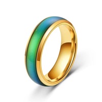 Bagues intelligentes en acier inoxydable, anneaux thermochromiques de 6mm de large, décoloration d'humeur, couleur changeante, bijoux