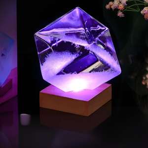 Baromètre en verre à cube, style amour fait main, couleur personnalisée, sans alcool/éthanol, prévisions météorologiques, tempête - Product Image 6