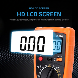 Vc830l ดิจิตอลมัลติมิเตอร์600V ความแม่นยำแบบพกพาสำหรับการทดสอบทางไฟฟ้าแบบ10A - Product Image 3