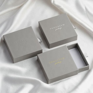 Luxury small paper drawer box custom jewelry box with gold metallic logo hard cardboard packaging