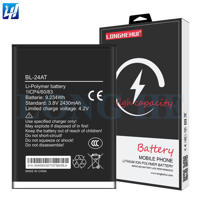 3.8v 2430mAh BL-24AT High Durability Factory Supply Mobile Phone Battery for Tecno