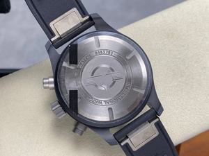 Reloj mecánico automático de lujo para buceador, cristal de zafiro de 41,9mm, resistencia al agua de 50 bar, cronógrafo multifuncional, negro - Product Image 5