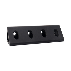 Soporte Triangular con Cuatro Orificios Ovalados Pintado en Negro Estructura No Estándar para Montaje de Perfiles de Aluminio - Product Image 1