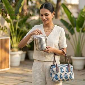 Geometric Jacquard Tote Bag <b>Boho</b> Woven Ethnic Shoulder Bag Large Tribal Handbag with Leather Straps - Product Image 4
