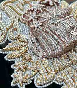 จี้กางเขนวินเทจแบบสั่งทำพิเศษ ประดับเพชรโมอิสซาไนต์ เงินแท้ 925  แบบ Iced Out VVS สไตล์ฮิปฮอป สร้อยคอสำหรับทั้งชายและหญิง - Product Image 6