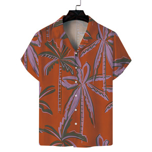Camicia Hawaiana Vintage <span class=keywords><strong>Aloha</strong></span> da Uomo, Manica Corta Estiva con Stampa Palme, Traspirante, in Maglia, Stile Casual e Ampio, ODM - Product Image 2