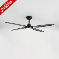 1 ventilador de techo stshine 52 pulgadas 4 aspas de plástico ventilador de techo led decorativo con luz