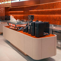 Café moderne Design d'intérieur Vitrine en bois Décoration Magasin Bar Meubles Design Bubble Tea Café Comptoir