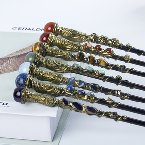 Thiết kế mới độc đáo Khắc thạch anh tím pha lê Wand cho trang trí nội thất handmade khắc quà tặng cho bạn bè Magic Wand 7 Chakra thủ công mỹ nghệ - Product Image 3