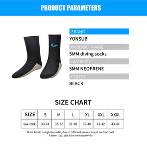 Chaussettes de plongée en <span class=keywords><strong>néoprène</strong></span> YONSUB 5 mm, épaisses, thermiques, antidérapantes, semelle en caoutchouc, bottes imperméables pour la plongée en apnée en eau froide - Product Image 5