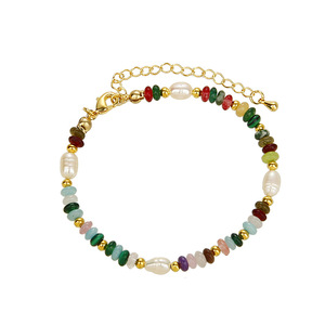 Collar bohemio con cuentas, perlas de imitación y piedras de colores para mujer, cadena chapada en oro, joyería para fiesta - Product Image 6