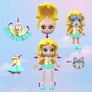 Jinying DIY Adorable Poupée Fille Tendance 6 Styles Figurine Bébé à Assembler Jouet à Habiller avec Masque d'Animal de Compagnie - Product Image 3