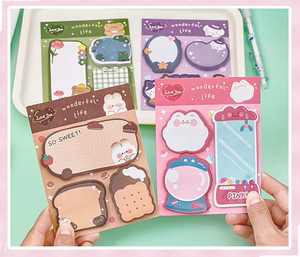Cute Cartoon Combination Memo Pad Creative Self-Adhesive Magnetic Sticky Notes for School Students Kids <b>Stationery</b> Writing Use - Product Image 4