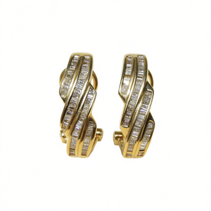 Orecchini E4252 in Oro con Diamanti Taglio Baguette, Gioielli di Lusso Naturali per Donna - Product Image 1