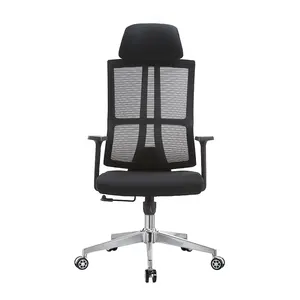 Kursi kantor Modern ergonomis, perabot kursi komputer jala putar kantor dengan dukungan Lumbar