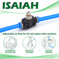 Raccords de régulation de vitesse pneumatiques ISAIAH pour la régulation du débit d'air et de vide, 0,1-1,0 MPa, tube PU/Nylon