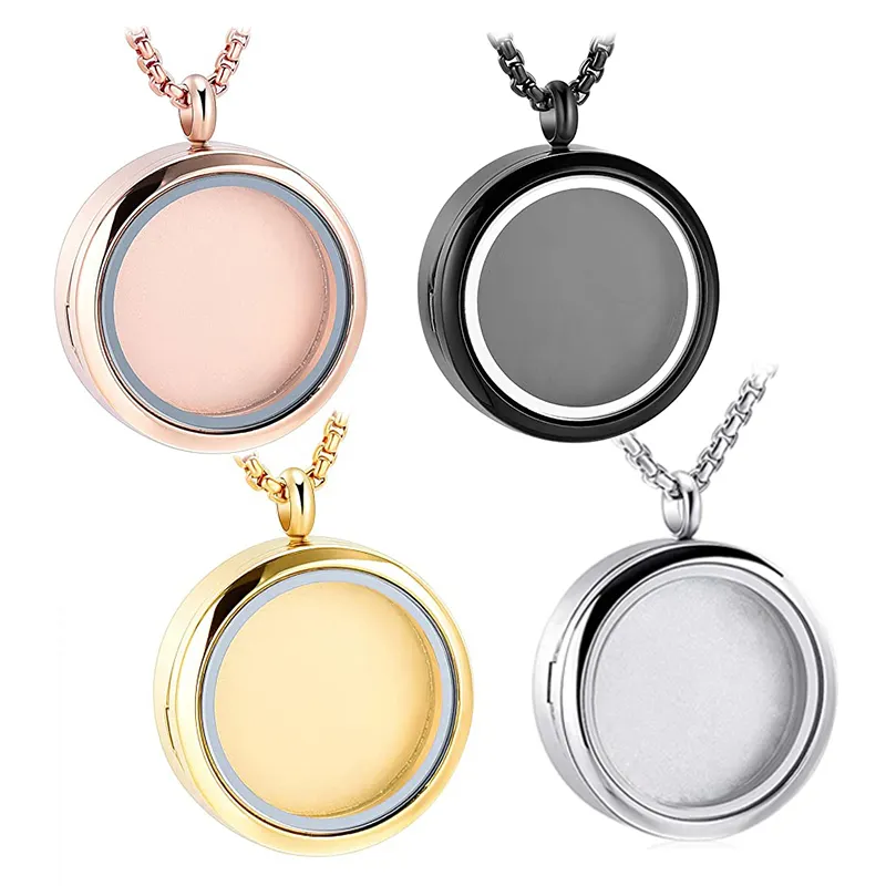 Cremation Locket Necklace for Ashes of Loved One Carry Photo Glass Memorial Urn Pendant Jewelry Stainless Steel Keepsake Gifts