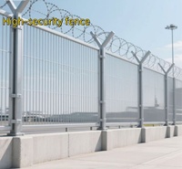Clôture en fil de fer barbelé à mailles 3D enduite de PVC résistant à la corrosion Clôture de périmètre de port de prison d'aéroport industriel rentable