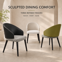 Fauteuil de salle à manger classique avec dossier en forme de baignoire, assise rembourrée en mousse moulée, pieds en bois de frêne massif, pour restaurant, hôtel, salle de banquet