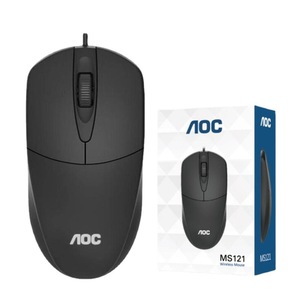 AOC MS121 เมาส์แบบมีสายออปติคอล 3 ปุ่มมือขวาตามหลักสรีรศาสตร์สำหรับเล่นเกมสำนักงานแล็ปท็อปเดสก์ท็อป - Product Image 1