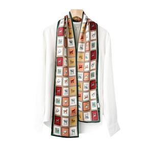 Impression numérique de printemps motif floral personnalisable cadeau <span class=keywords><strong>sac</strong></span> bande double couche soie sergé femmes longue écharpe ruban - Product Image 2