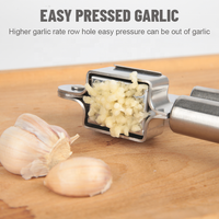 Presse-ail multifonctionnelle en acier inoxydable, petit outil de cuisine, broyeur d'ail et de gingembre, écraseur d'ail, presse-ail
