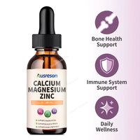 Complément liquide de magnésium, calcium, zinc et vitamine D3 SPL OEM, gouttes liquides pour la santé immunitaire et osseuse, gouttes liquides de calcium et de magnésium