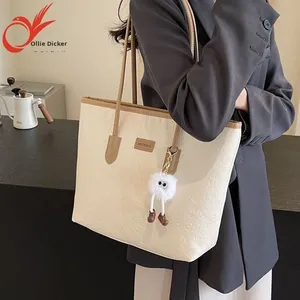Bolso Tote de PU para Mujer, Cierre de Cremallera, Estilo Urbano Simple, Primavera 2025, Nuevo, para Estudiantes y Viajes Diarios - Product Image 1
