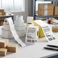 Label Pengiriman Alamat Warna Thermal Langsung Gulungan Fanfold Tahan Air 4x1 4x2 4x3 4x4 4x6 4x8 Inci Stiker Label Thermal