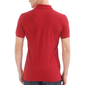 Men's Red Short Sleeve Polo <b>Shirt</b> 100% Cotton Pique Knitted Casual Solid Color - Product Image 3