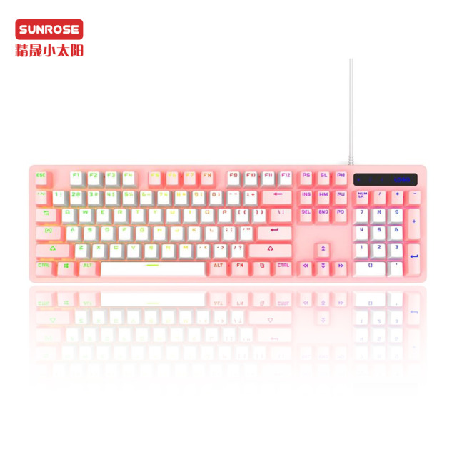 Brand New Sunrose JK104 Gaming Mechanical Keyboard 87 Keys LED Backlit USB/PS/2 Interface Plug and Play OEM
