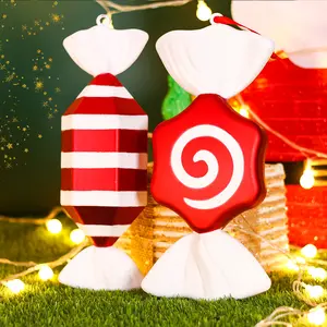 กก. คริสต์มาสตกแต่งพร้อมที่จะจัดส่ง Noel Navidad Natale ขนาดใหญ่สีแดงและสีขาวเครื่องประดับคริสต์มาสหรูหรา