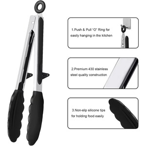 Kitchen <b>Tongs</b> Silicone Food <b>Tongs</b> Non Stick Cooking <b>Serving</b> <b>Tongs</b> For BBQ Salad Steak Pasta Spaghetti Noodles - Product Image 4