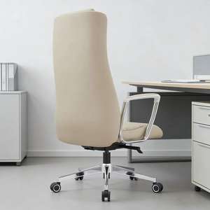 Chaise <span class=keywords><strong>de</strong></span> <span class=keywords><strong>bureau</strong></span> pivotante en cuir <span class=keywords><strong>de</strong></span> direction ergonomique moderne à dossier haut avec hauteur réglable - Product Image 6