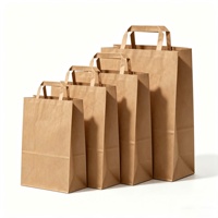 Sacs en papier classiques personnalisés imprimés, recyclables, résistants à la graisse, avec poignées en ruban laminé, pour artisanat, bijoux, cadeaux et stockage alimentaire - Vente en gros