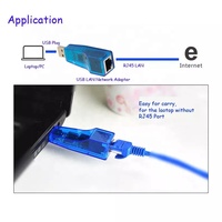 Tarjeta de red Ethernet 10M 100M USB2.0 USB 2,0 a adaptador de tarjeta de red Ethernet Lan externo 10/100M RJ45 azul