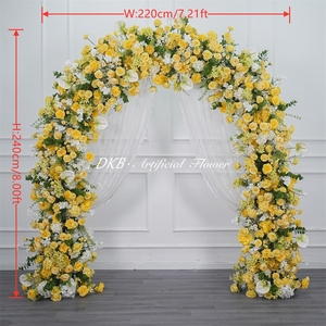 Customize Backdrop Artificial Silk yellow Colors Flower Arch Customizable Size Wedding background decor - Product Image 2