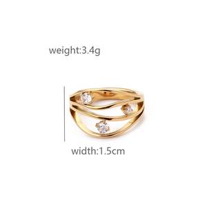 ชุดเครื่องประดับต่างหูหรูหราสำหรับผู้หญิง ต่างหูดีไซน์สแตนเลสสตีล สีทอง กันน้ำ - Product Image 5