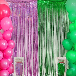 Décoration murale pour fête sur le thème de la sorcière magique, 1*2m, en feuille <span class=keywords><strong>plastique</strong></span> imperméable, franges imprimées UV, <span class=keywords><strong>rideau</strong></span> de pluie rose et vert - Product Image 3