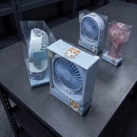 Ventilateur portable à main très vendu, emballage transparent en PET, mini ventilateur de bureau portable, boîte en plastique PVC avec plateau intérieur personnalisé