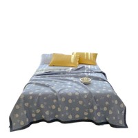 Couverture en gaze de coton imprimée chat mignon, légère, pour l'été, avec texture matelassée, pour canapé, lit, dortoir, cadeau, vente en gros