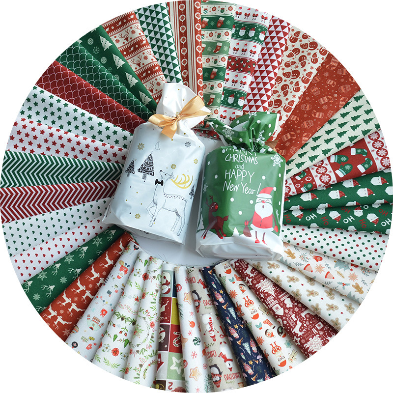 Высококачественные нетканые рождественские хлопковые тканевые скатерти с цифровым принтом