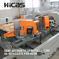 Ligne de production de palettes en bois HICAS SF9030 EPAL avec système de clouage, PLC Yaskawa, servo-moteur, 40-60 pièces/h, empilage semi-automatique