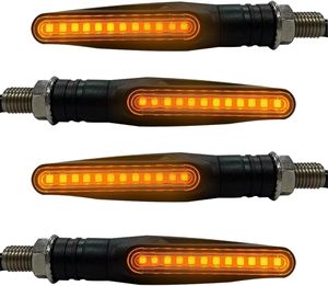 ไฟเลี้ยวรถจักรยานยนต์ 12V ไฟ LED สีเหลืองอำพันแบบสากลสำหรับรถจักรยานยนต์ อุปกรณ์ตกแต่งรถจักรยานยนต์ - Product Image 1