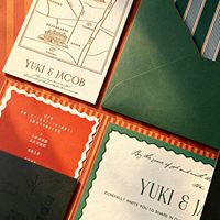 Invitation de mariage vintage bicolore, ensemble de cartes personnalisées en papier, carte RSVP, enveloppe, carte d'invitation pour mariage en plein air