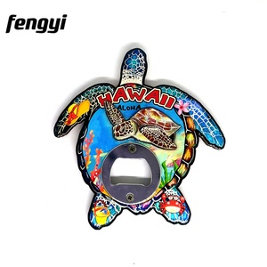 Оптовая продажа, пляжные сувениры из МДФ, эпоксидные 3D-магниты на холодильник, гавайский сувенир, черепаха, магнит, открывалка для бутылок, гавайский сувенир - Product Image 4
