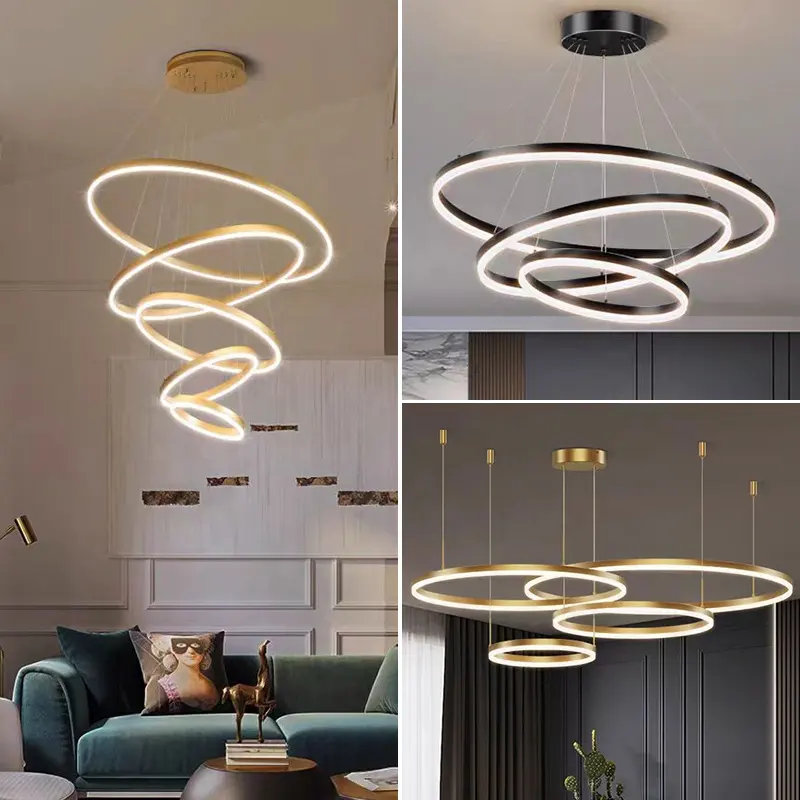 Ring Circle Decorative Modern Bedroom Living Dining Room LED Hanging Chandelier Pendant Light For Home Ceiling