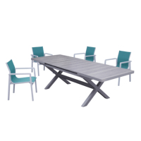 de patio moderne chaises 8 places meubles de jardin extérieur ensembles de salle à manger en corde d'aluminium de 9 pièces