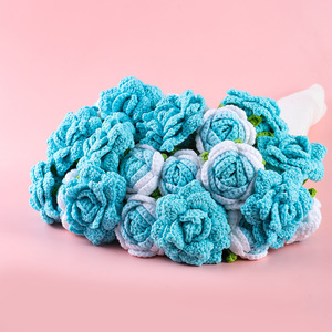 Rose Crochet Bouquet Couverture Romantique À La Main pour La Fête Des Mères Anniversaire Décor À La Maison Jeter Couvertures Fleurs Rose Bouquet Couvertures - Product Image 6